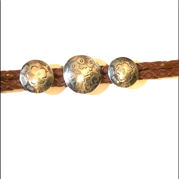 Vintage leather bracelet with SS CONCHOS - Picture 2 of 8